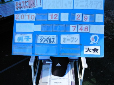 12/29(水) 男子シングルス オープン 優勝＜インスピリッツテニスクラブ＞