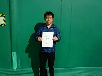 11/03(火) 男子シングルス 初級 優勝＜トマトインドアテニスクラブ＞