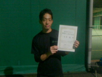 11/04(水) 男子シングルス 中上級 優勝＜トマトインドアテニスクラブ＞