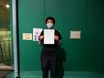 03/29(月) 男子シングルス 中級 優勝＜トマトインドアテニスクラブ＞