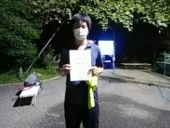 09/24(金) 男子シングルス 中級 優勝＜トマトインドアテニスクラブ＞