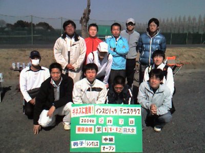 ギネスに挑戦！2/7(土)健保会場男子シングルス中級・オープン集合写真
