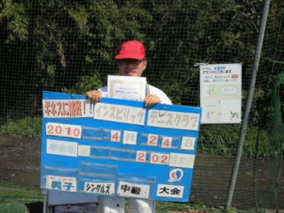 04/24(土) 男子シングルス 中級 優勝＜インスピリッツテニスクラブ＞
