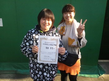 03/23(日)女子シングルス 中級 優勝＜トマトインドアテニスクラブ＞