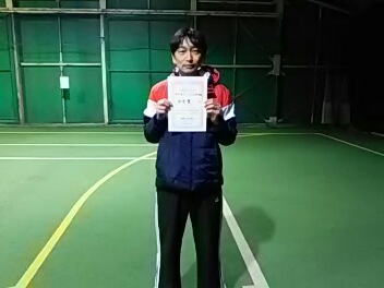 12/28(金) 男子シングルス 初中級 優勝＜トマトインドアテニスクラブ＞