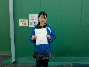 01/29(火) 女子シングルス オープン 優勝＜トマトインドアテニスクラブ＞