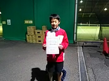 12/25(金) 男子シングルス 初級 優勝＜トマトインドアテニスクラブ＞